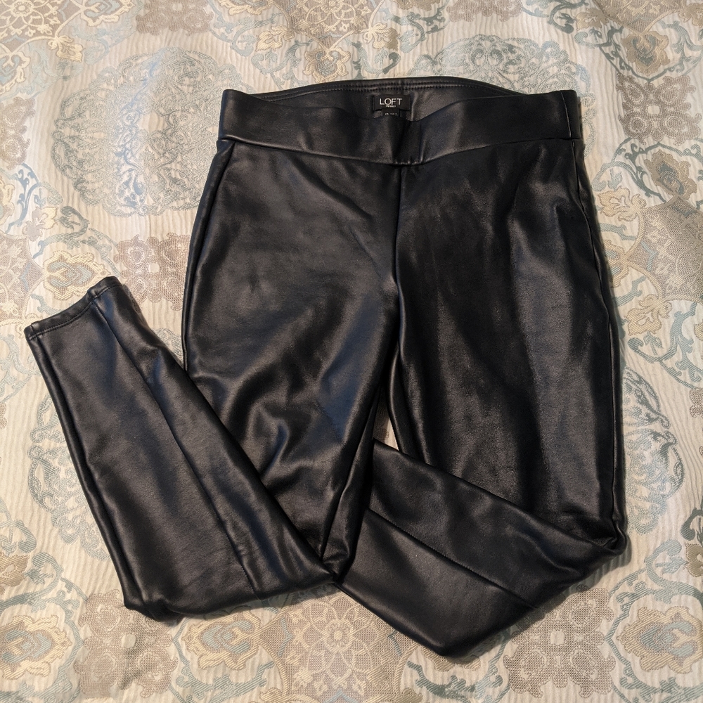 LOFT Faux Leather Leggings (S Petite)